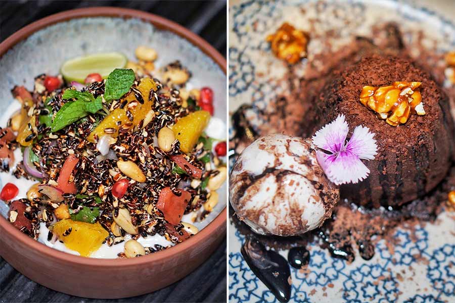 The Crispy Black Rice Salad and 60 % Dark Chocolate Oozing Delight are big hits