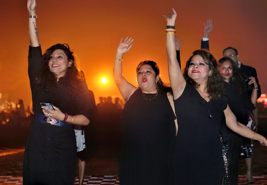 ‘How many fans of retro Bollywood?’ Prateek asked. This girl gang enthusiastically raised their hands, before grooving to 'I am a Disco Dancer'