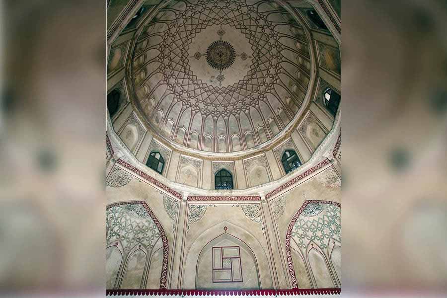 Elaborately painted interiors of the tomb of Qasim Shah Sulemani
