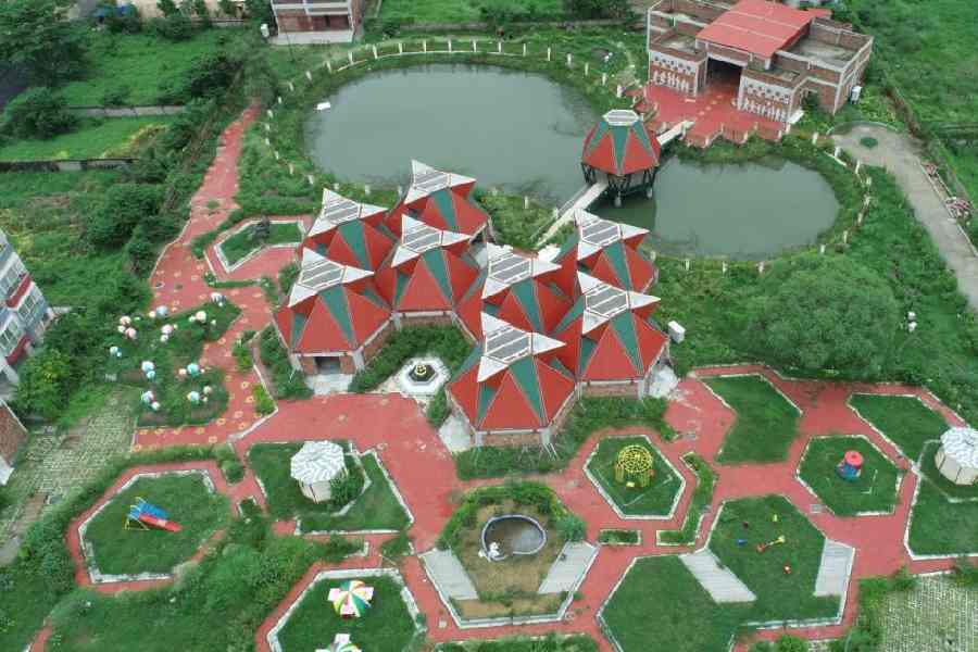An aerial view of the sensory park in New Town