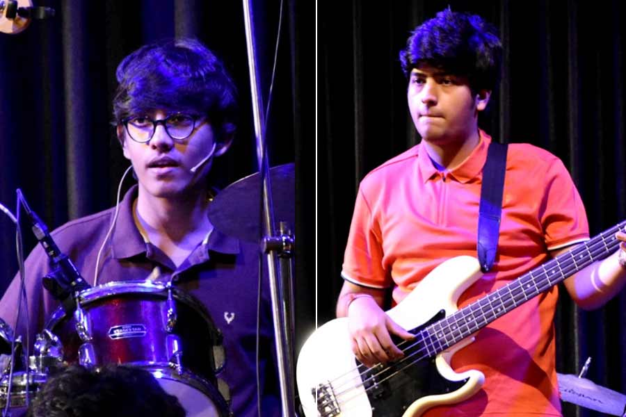 Aryan Mukherjee on the drums, and Dighvij Chirimar on bass
