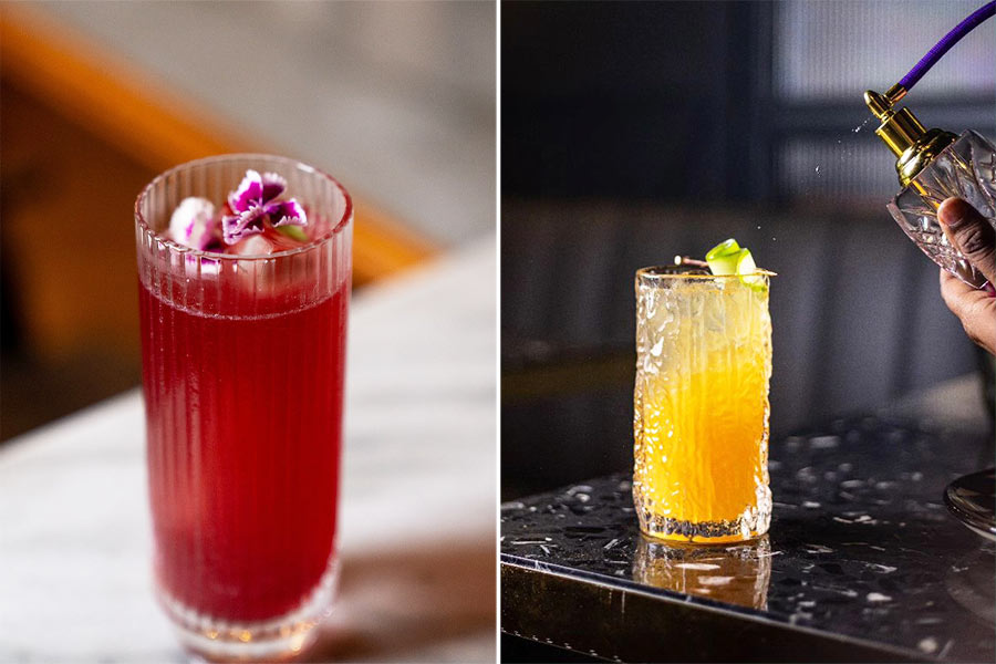 The All Day Highball at cocktail-driven AMPM on Park Street and (right) Yuzu Live Once at Soba Sassy on Ho Chi Minh Sarani 