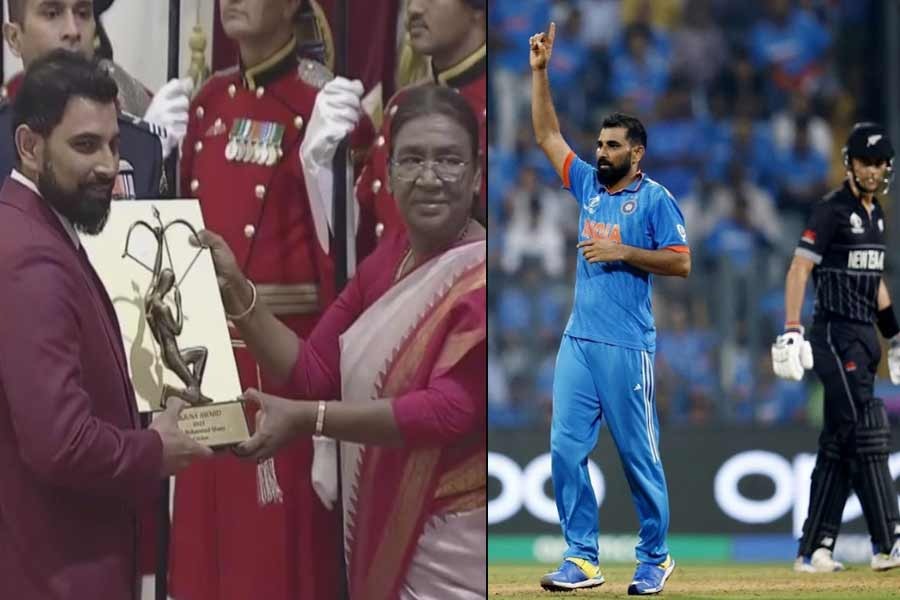 Indian pacer Mohammed Shami received the Arjuna Award from President Droupadi Murmu on Tuesday, January 9
