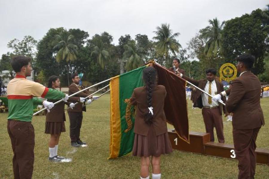 Students at the inauguration of the 41st annual inter-branch athletic meet of Julien Day group of schools on December 5