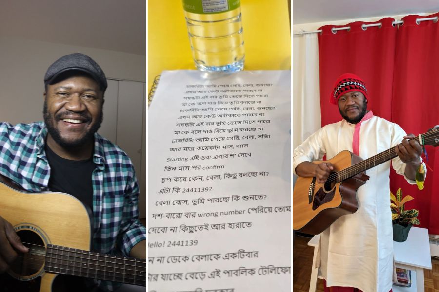 Born in the Central African Republic, Canadian resident Steve Pathé Zoutenn, aka Atik Blues on Instagram, has been entertaining his social media followers with songs in Hindi, Bengali and other Indian languages