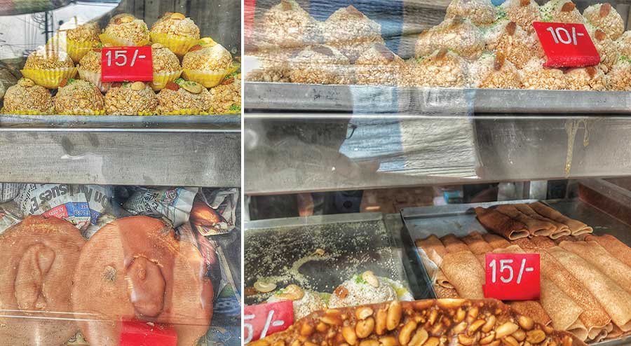 Winter delicacies like Patishapta, Joynagarer Moa and fresh date palm jaggery on sale at VIP Road    