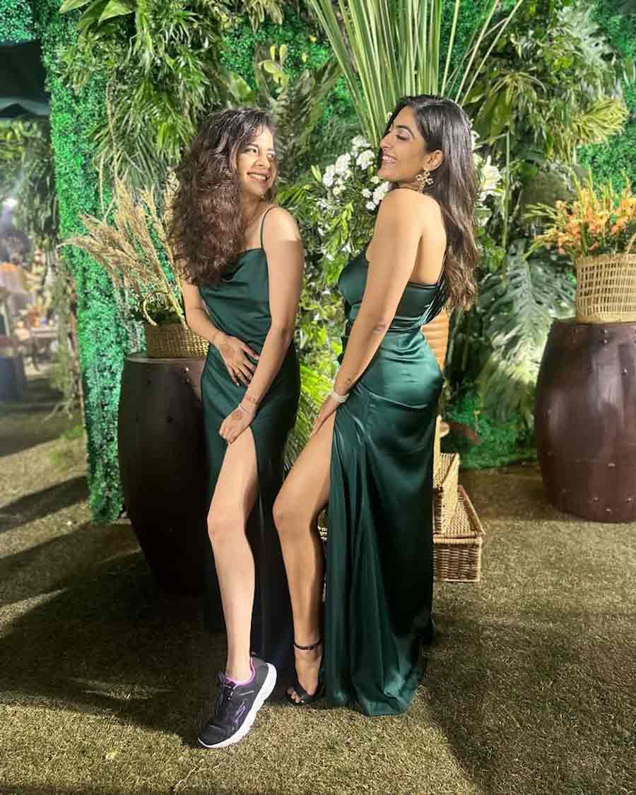 Zayn and Little Things actress Mithila Palkar twinned in green on the day Ira and Nupur exchanged wedding vows.  