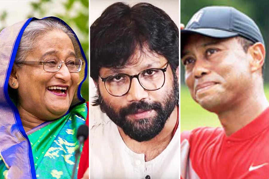 (L-R) Sheikh Hasina, Sandeep Reddy Vanga and Tiger Woods are among the newsmakers of the week
