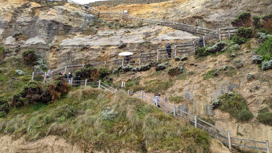 Nestled along the southern coast of Australia, the Gibson Steps mark the inaugural scenic encounter in Port Campbell National Park for those embarking on the westward journey along the Great Ocean Road, around a two-minute drive from the iconic Twelve Apostles 