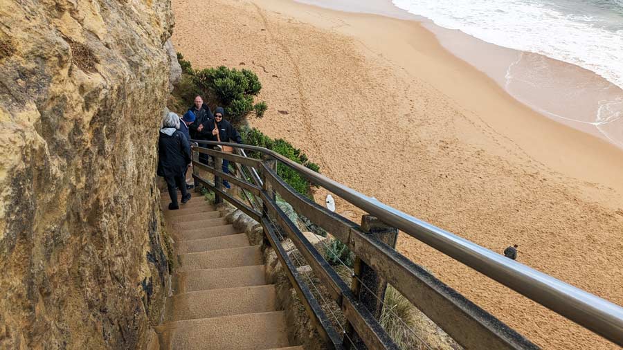 The Gibson Steps are 86 steps meticulously carved into the face of a cliff and descending them down to the beach is an intimate encounter with the rugged essence of nature’s rocky terrain