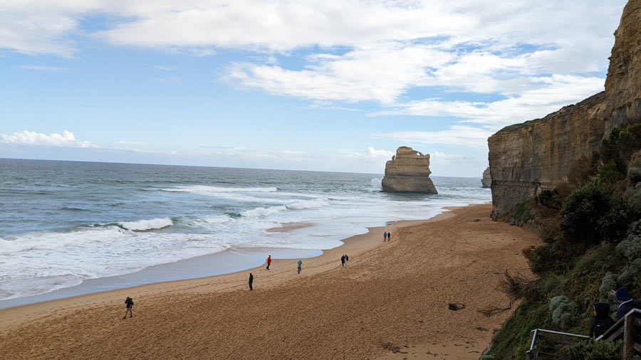 The view from midway down the Gibson Steps is breathtaking and will leave you in awe of nature’s marvel. Look left and you’ll see the expanse of the sea; look right and you’ll spot Gog and Magog (in picture) – the nicknames given to the giant limestone stacks rising up out of the sea