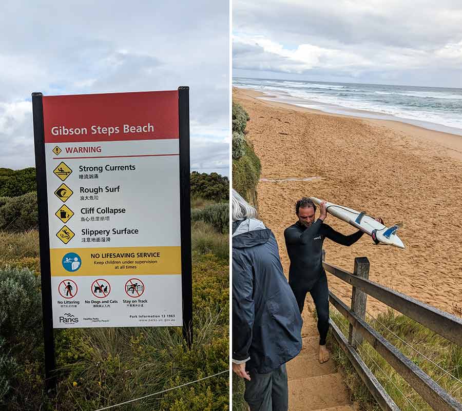 You’ll spot a couple of brave surfers. Be warned though, the currents are strong! The stairs are narrow, and when the footfall is higher, you’ll find yourself taking brief pauses on the way back up, making way for others to pass
