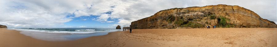 A panoramic view of the beach and the steps. If life is one big adventure, the Gibson Steps are part of its ups and downs