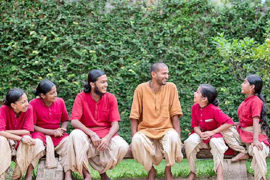 The sprawling lawns are the classrooms for the kids at Isha Samskriti