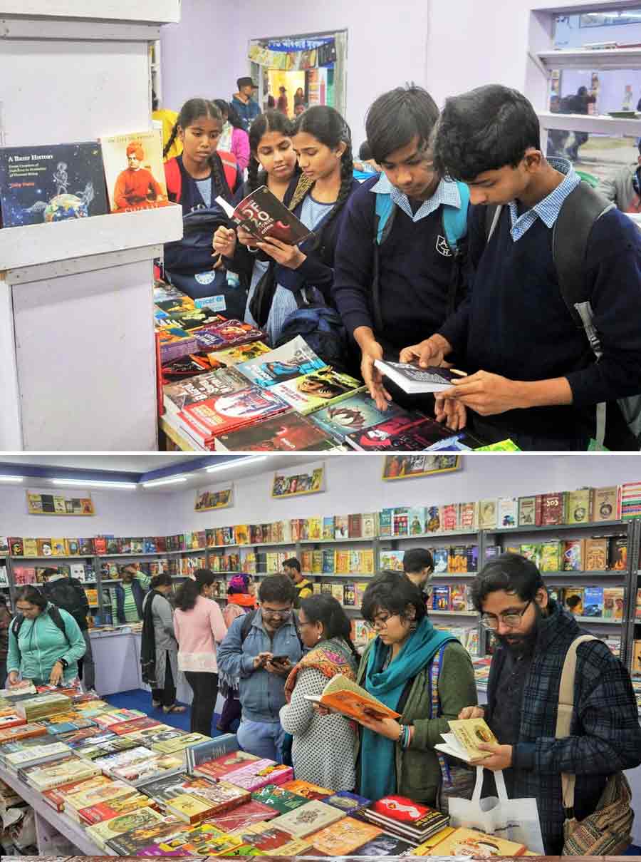 On the second day of the International Kolkata Book Fair bookworms of all ages made a beeline at various stalls  