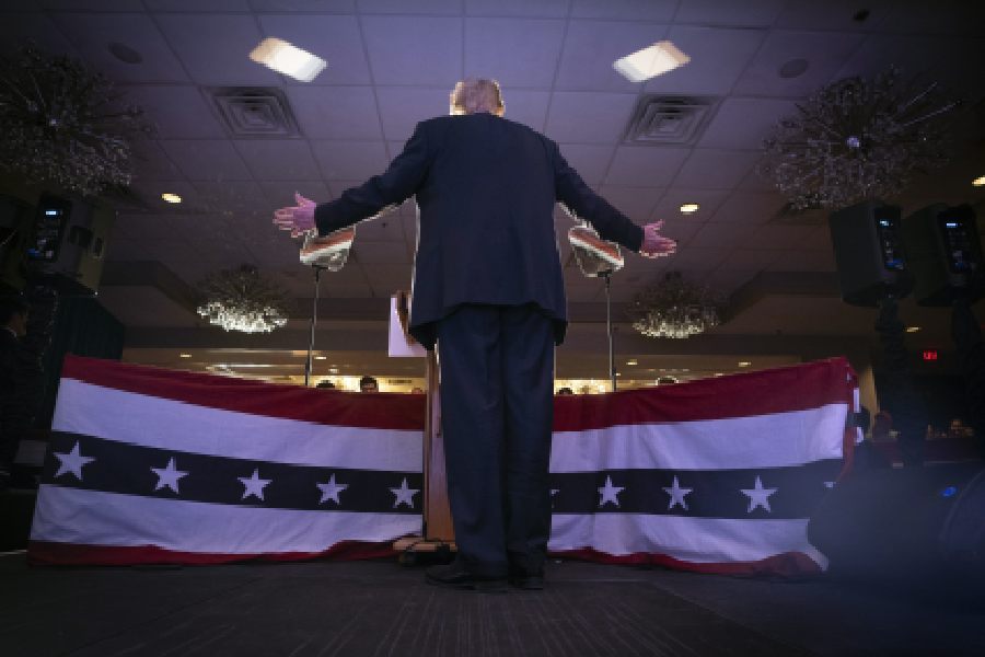 Former President Donald Trump at a campaign event in Portsmouth, N.H., on Wednesday, Jan. 17, 2024.