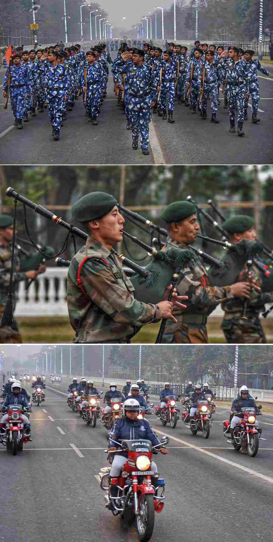 Glimpses from Republic Day parade rehearsals at Red Road on Wednesday  