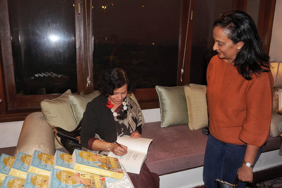 Das signing copies of her book, ‘Courting India’
