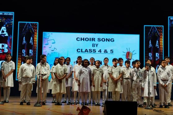 A glimpse from the school choir's performance.