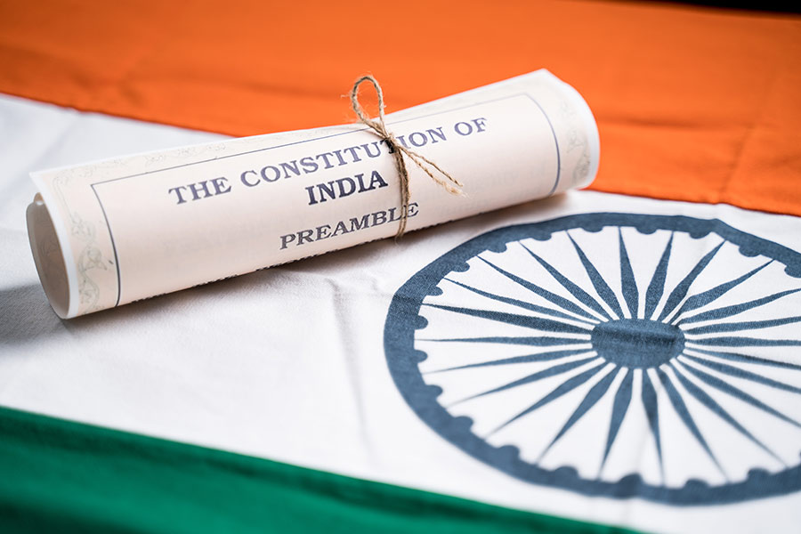 The Preamble of the Indian Constitution is based on the 'Objectives Resolution', drafted and moved by Jawaharlal Nehru, and adopted by the Constituent Assembly