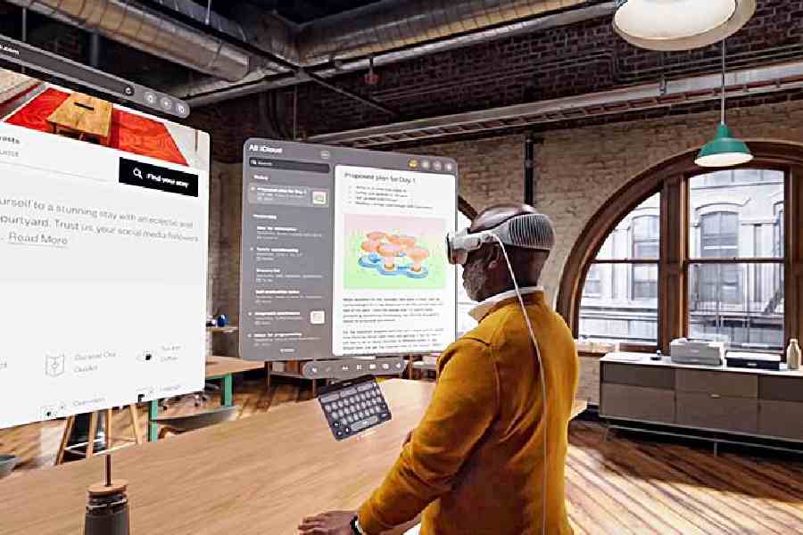 VisionOS features a brand-new three-dimensional user interface controlled entirely by a user’s eyes, hands, and voice