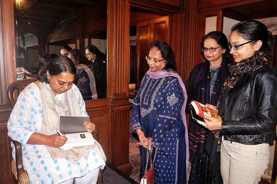 Gupta signing copies of her book, ‘I Kick and I Fly’