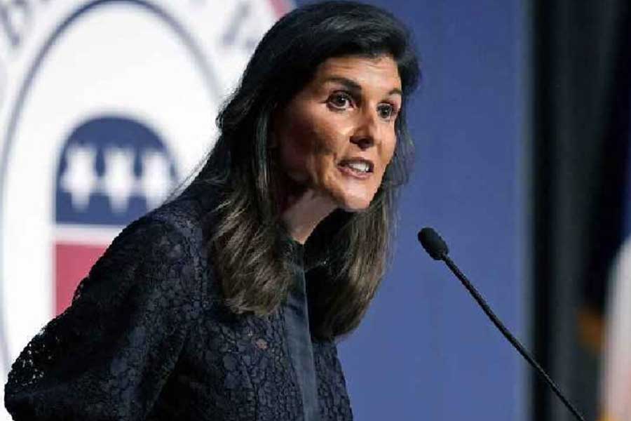 “The turning point of the Republican presidential nomination will arrive when Donald Trump’s team eventually runs out of misogynistic jokes,” claims Nikki Haley 