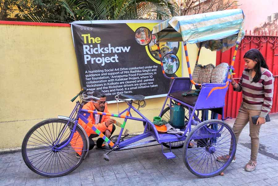 The Rickshaw Project, undertaken by Radhika Singhi’s Annapurna Food Foundation, showcased 10 rickshaws, which were cleaned and painted, giving them a complete makeover