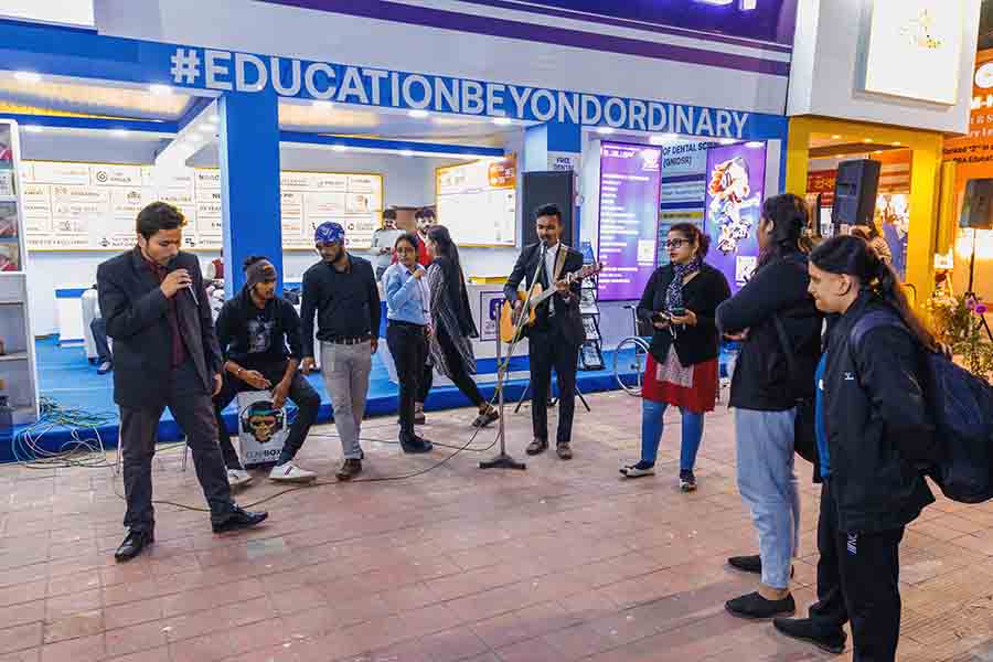 Musicians at the International Kolkata Book Fair have always made the atmosphere lively