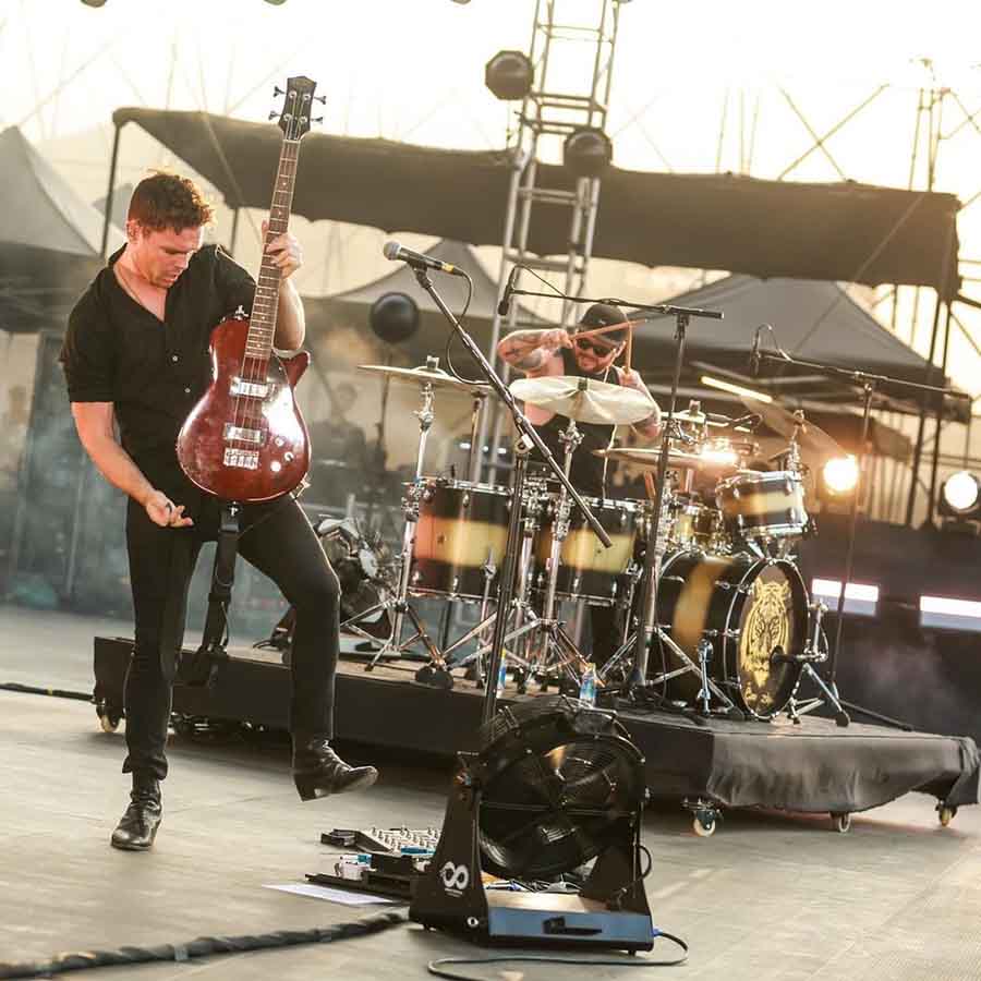 English rock duo Royal Blood, comprising Mike Kerr and Ben Thatcher, enthralled the audience with their electrifying performance in India at the event.