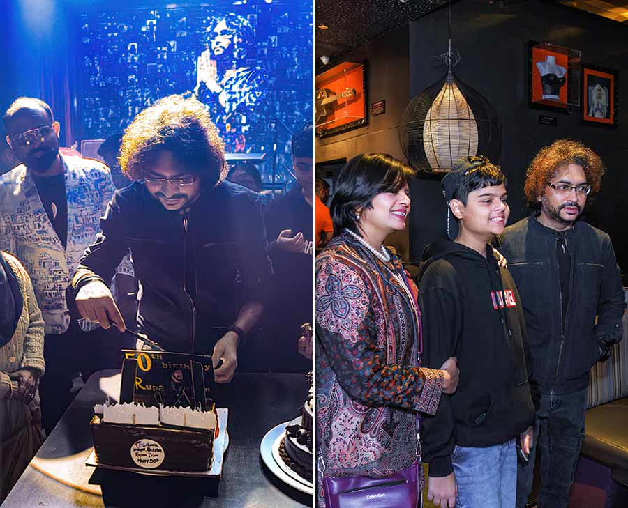 Celebrations were in the air as Rupam Islam celebrated his 50th birthday at Hard Rock Cafe on January 25, surrounded by family and friends. Everyone sang and cheered for the rockstar as he stepped into a new chapter of his life. Rupam shared the joy by cutting his cake, feeding his wife Rupsha and son Rup Arohan, extending the celebration to those around him