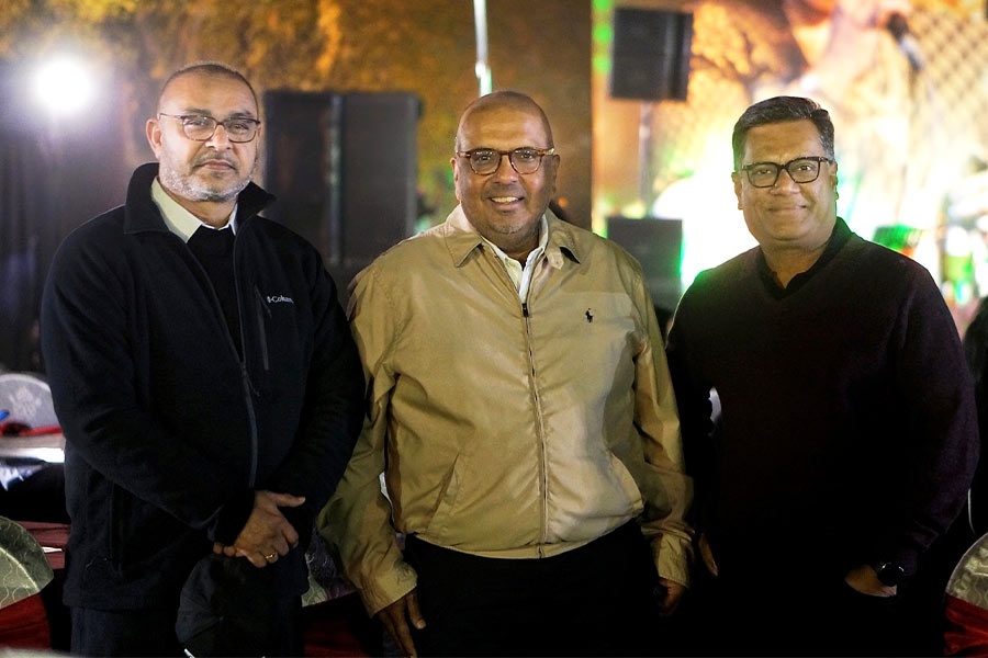 (L-R) RCGC CEO Devrishi Singhal, captain Gaurav Ghosh and entertainment convener Nirmal Agarwal put together the night. “Mrs Uthup’s infectious enthusiasm, boundless energy and undeniable charisma added an extra layer of magic to the evening, giving our members lasting memories,” said Agarwal