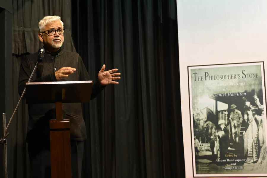 Amitav Ghosh releases a new edition of the book on Hamilton at a south Calcutta event on Monday.