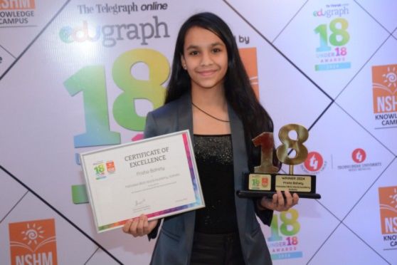 Prisha Bahety, All-rounder, Winner of The Telegraph Online Edugraph 18 under 18 awards