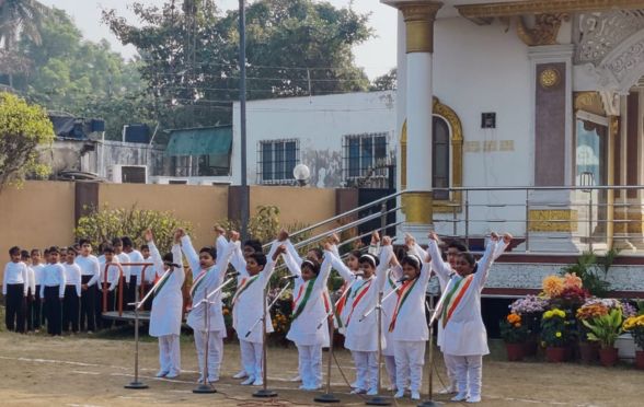 The event began at 9 am with the  unfurling of the national flag by Principal Ananya Dutta, followed by the National Anthem
