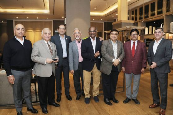 The event was attended by luminaries from the realm of Indian business. L-R: Saurabh Dudhoria (Director, Eco Properties), Siddharth Dudhoria (Director, Eco Properties), Kamal Agarwal (President, TiE, Kolkata), Viresh Oberoi (Founder, Mjunction Services), Anil Kariwala (Founder, Kariwala Group of Businesses), Subir Ghosh (MD,  UNIROX Bikes), Debashis Sen (Managing Director, WBHIDCO), Rupak Barua (Adviser, Manipal Hospitals). 