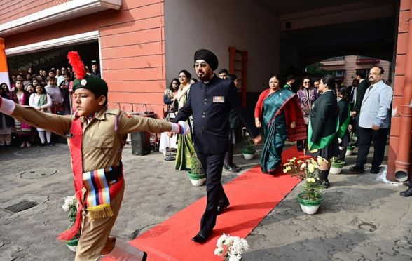 Delhi Public School Ruby Park celebrated the 75th Republic Day in all its solemnity and grandeur. The celebration started with the Chief Guest, Brigadier (Retd) Balbir Singh, unfurling the national flag followed by the singing of the national anthem