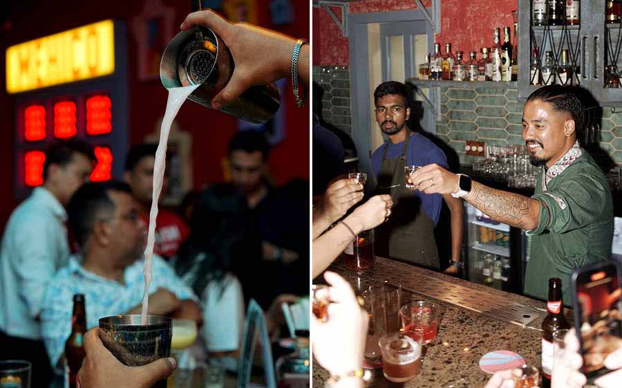 Tuladhar and Bista pumped up the party with fun pours and bottoms-upping different shots