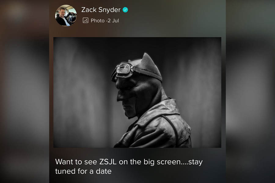 Zack Snyder’s post on Vero app