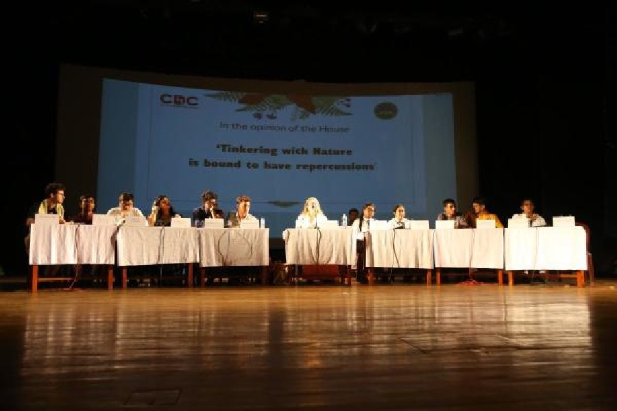 The final exhibition debate, as part of Debating Excellence 2024, at the auditorium of The Heritage School