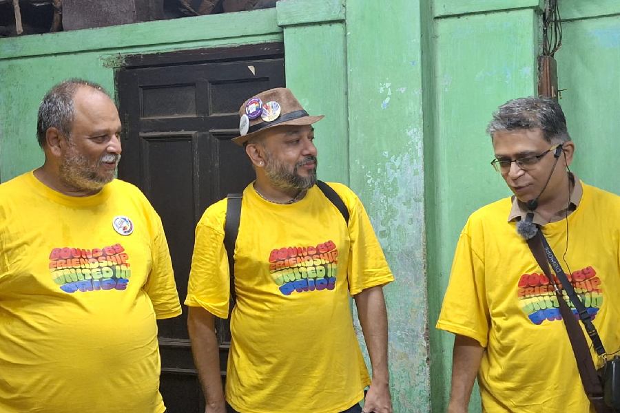 (From left) Owais Khan, Aditya Mohnot and Pawan Dhall inside the George Bhavan. The Counsel Club members used to have their monthly fortnightly meetings at George Smriti Bhavan.  