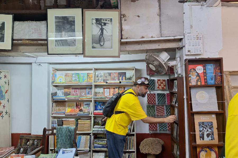 Aditya Mohnot inside the bookstore