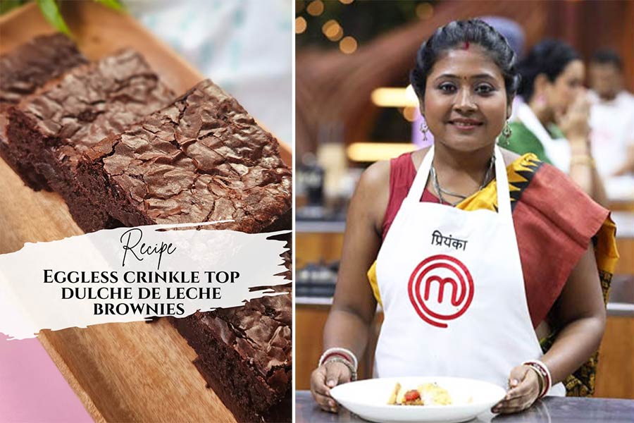 MasterChef Priyanka Kundu Biswas’s Eggfree Crinkle Top Dulche De Leche Brownies