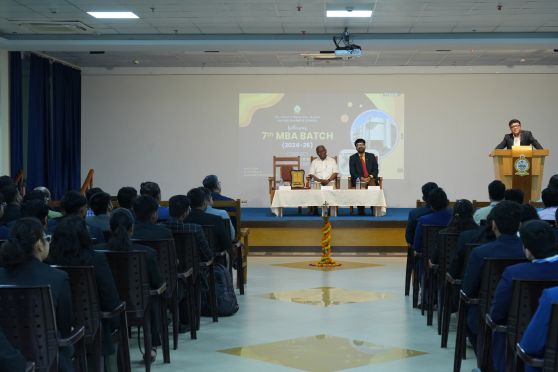 The Chief Guest Avik Kumar Roy delivered a motivational address. He emphasised the importance of lifelong learning, self-discovery, and leveraging the power of education in India.