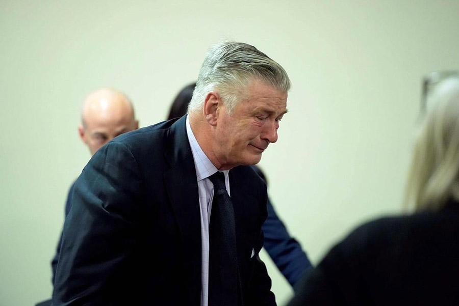 Baldwin broke down in tears after the case of manslaughter against him was dismissed by a New Mexico judge.