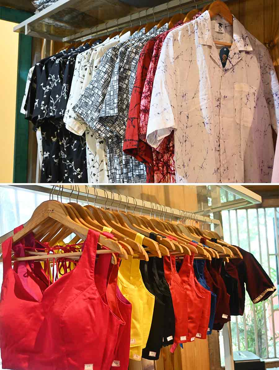 The shirts are easy-breezy and are perfect for informal or semi-formal occasions. The blouses, vibrant and in sleeveless and short-sleeved options, are quite eye-catching. The fashion designer stressed the intricate work on the outfits, and the aesthetics and touch of classics — something he is known for