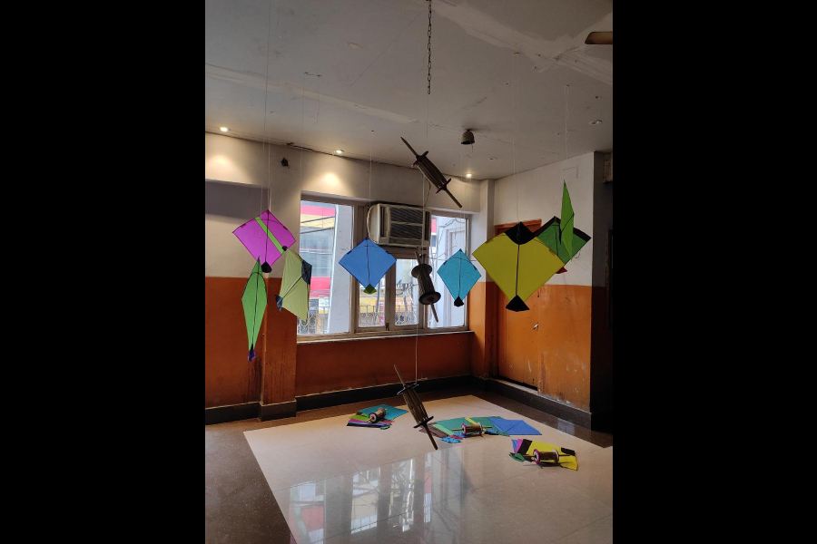 A section of the exhibition was devoted to colourful kites and latais
