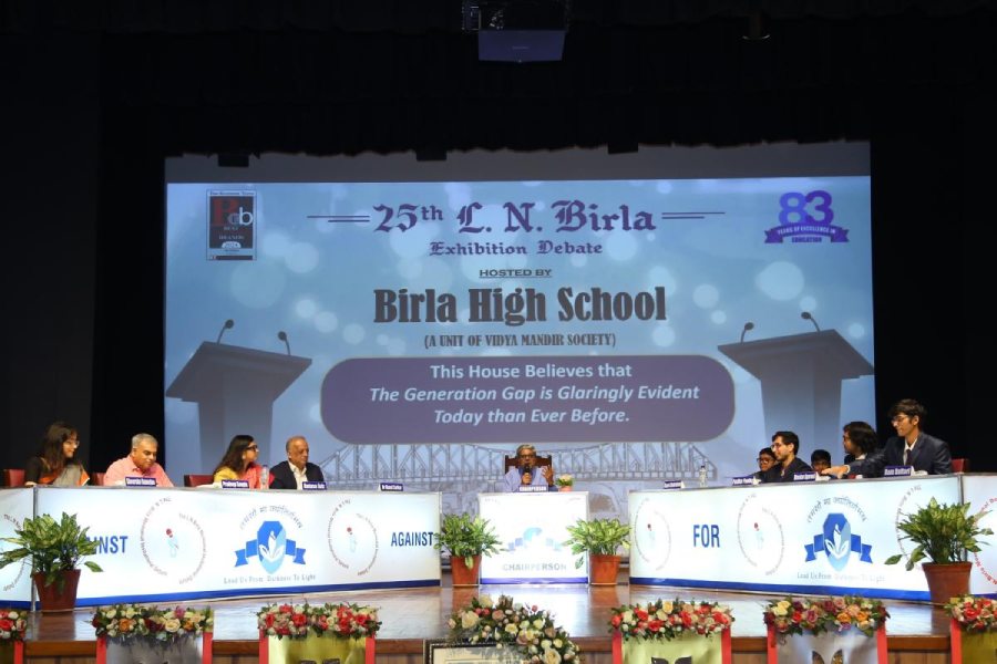 The debaters on the final day of the LN Birla debate at Birla High School