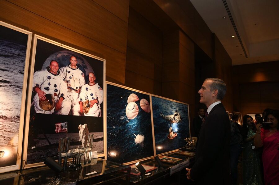 US consul-general in Kolkata Melinda Pavek highlighted: ‘From the seas of 1794 to the stars of 2024, we salute the small steps and giant leaps that have turned this US-India moment into global momentum for the betterment of democracy’