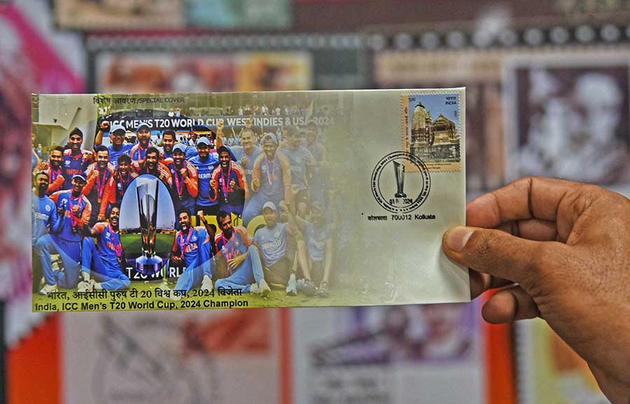 The West Bengal circle of Department of Posts released a special philatelic cover commemorating India’s triumphant win in the ICC Men’s T20 World Cup 2024